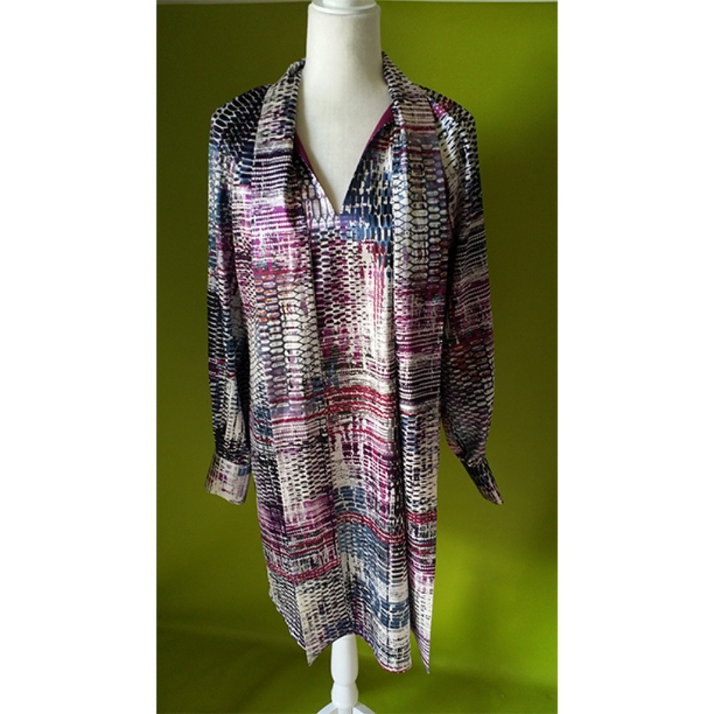 Adrianna Papell V Neck Tie Attach Dress Sz 10